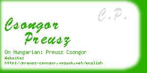 csongor preusz business card